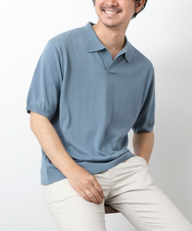 NOLLEY'S goodman「《PIMA COTTON》成型半袖 NSN スキッパーニットポロシャツ 25SS」|ポロシャツ|