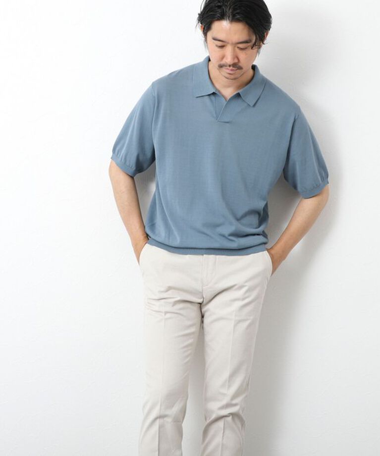 NOLLEY'S goodman「《PIMA COTTON》成型半袖 NSN スキッパーニットポロシャツ 25SS」|ポロシャツ|