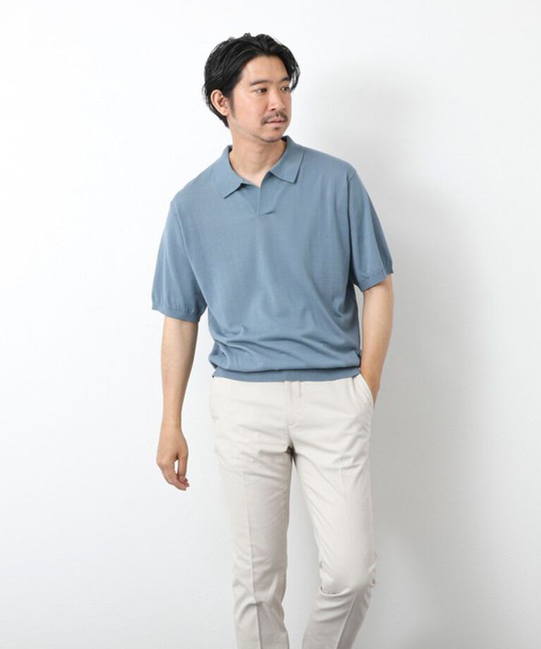 NOLLEY'S goodman「《PIMA COTTON》成型半袖 NSN スキッパーニットポロシャツ 25SS」|ポロシャツ|