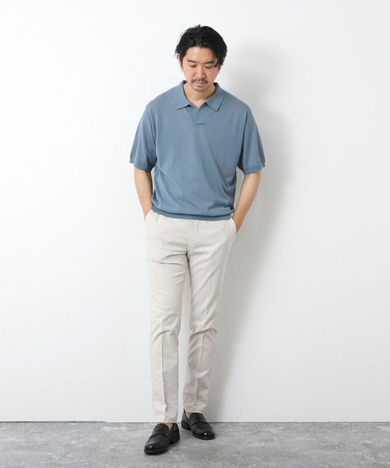 NOLLEY'S goodman「《PIMA COTTON》成型半袖 NSN スキッパーニットポロシャツ 25SS」|ポロシャツ|