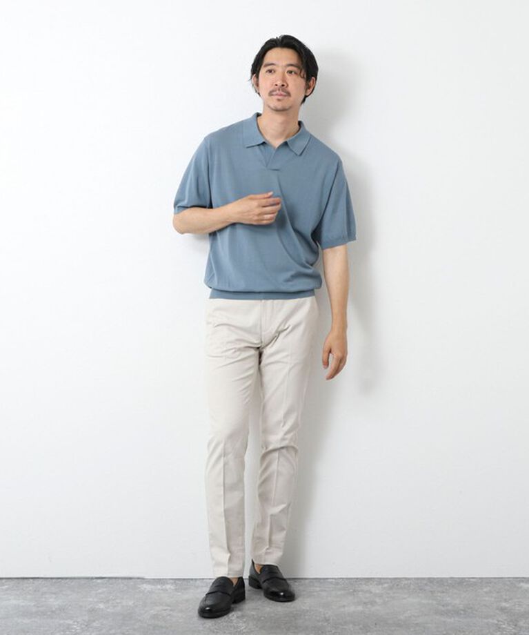NOLLEY'S goodman「《PIMA COTTON》成型半袖 NSN スキッパーニットポロシャツ 25SS」|ポロシャツ|