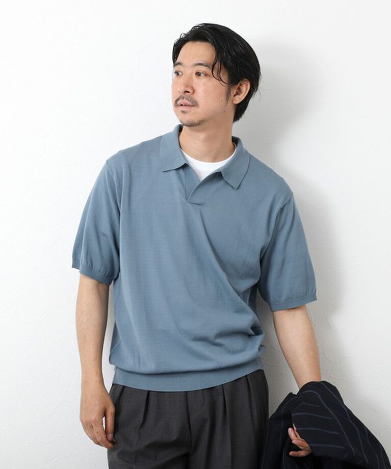 NOLLEY'S goodman「《PIMA COTTON》成型半袖 NSN スキッパーニットポロシャツ 25SS」|ポロシャツ|
