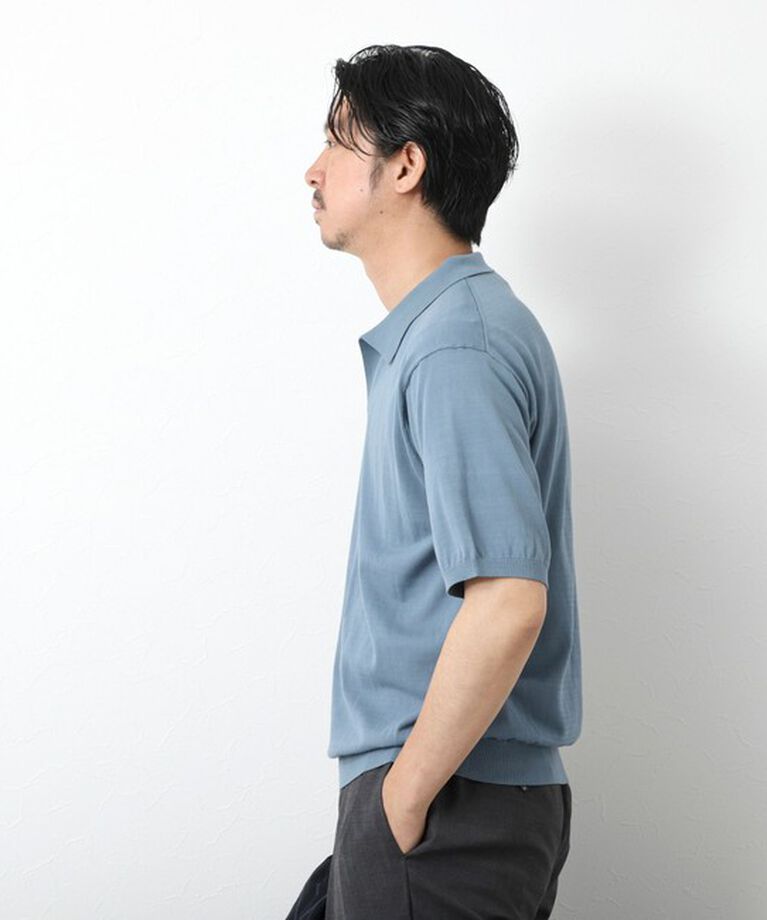NOLLEY'S goodman「《PIMA COTTON》成型半袖 NSN スキッパーニットポロシャツ 25SS」|ポロシャツ|