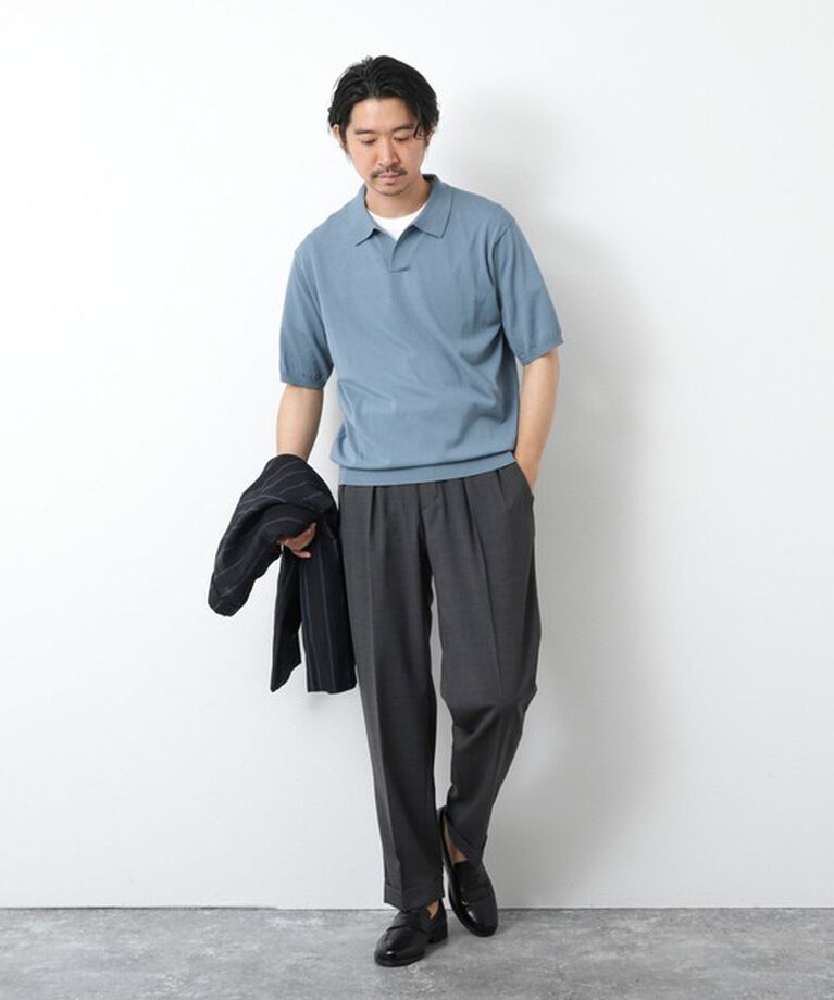 NOLLEY'S goodman「《PIMA COTTON》成型半袖 NSN スキッパーニットポロシャツ 25SS」|ポロシャツ|