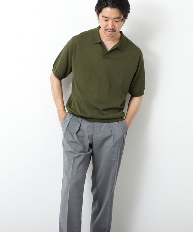 NOLLEY'S goodman「《PIMA COTTON》成型半袖 NSN スキッパーニットポロシャツ 25SS」|ポロシャツ|