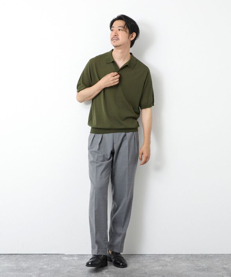 NOLLEY'S goodman「《PIMA COTTON》成型半袖 NSN スキッパーニットポロシャツ 25SS」|ポロシャツ|