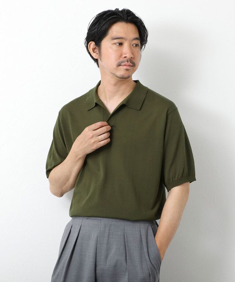 NOLLEY'S goodman「《PIMA COTTON》成型半袖 NSN スキッパーニットポロシャツ 25SS」|ポロシャツ|