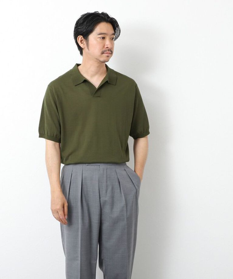 NOLLEY'S goodman「《PIMA COTTON》成型半袖 NSN スキッパーニットポロシャツ 25SS」|ポロシャツ|