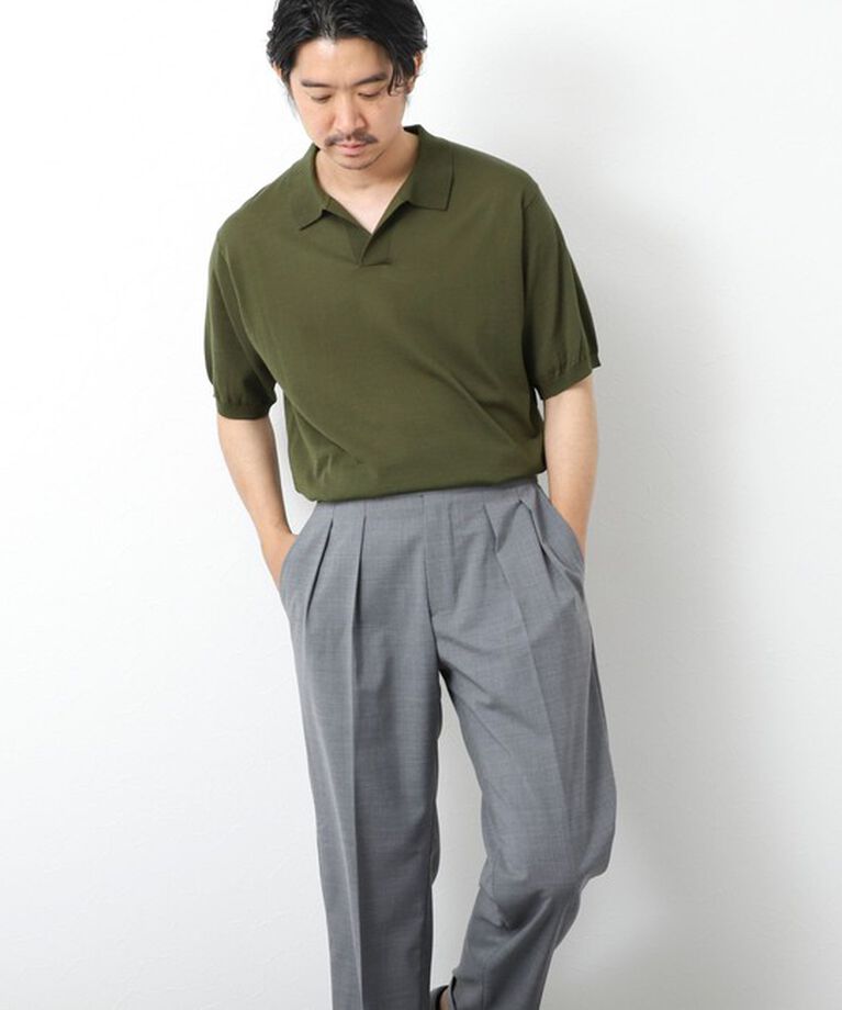 NOLLEY'S goodman「《PIMA COTTON》成型半袖 NSN スキッパーニットポロシャツ 25SS」|ポロシャツ|