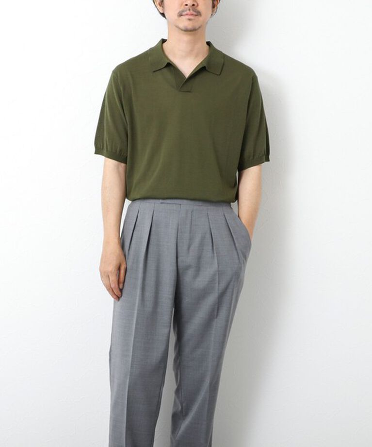 NOLLEY'S goodman「《PIMA COTTON》成型半袖 NSN スキッパーニットポロシャツ 25SS」|ポロシャツ|