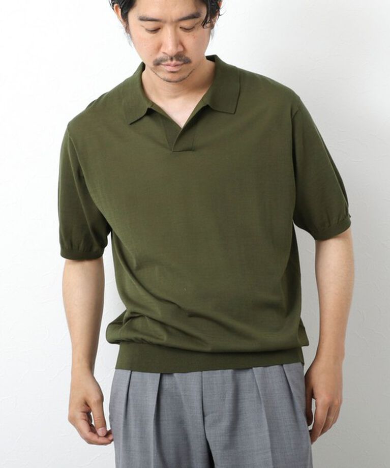 NOLLEY'S goodman「《PIMA COTTON》成型半袖 NSN スキッパーニットポロシャツ 25SS」|ポロシャツ|