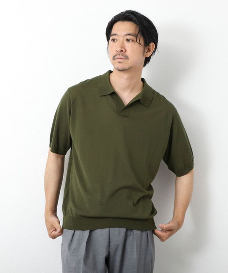 NOLLEY'S goodman「《PIMA COTTON》成型半袖 NSN スキッパーニットポロシャツ 25SS」|ポロシャツ|