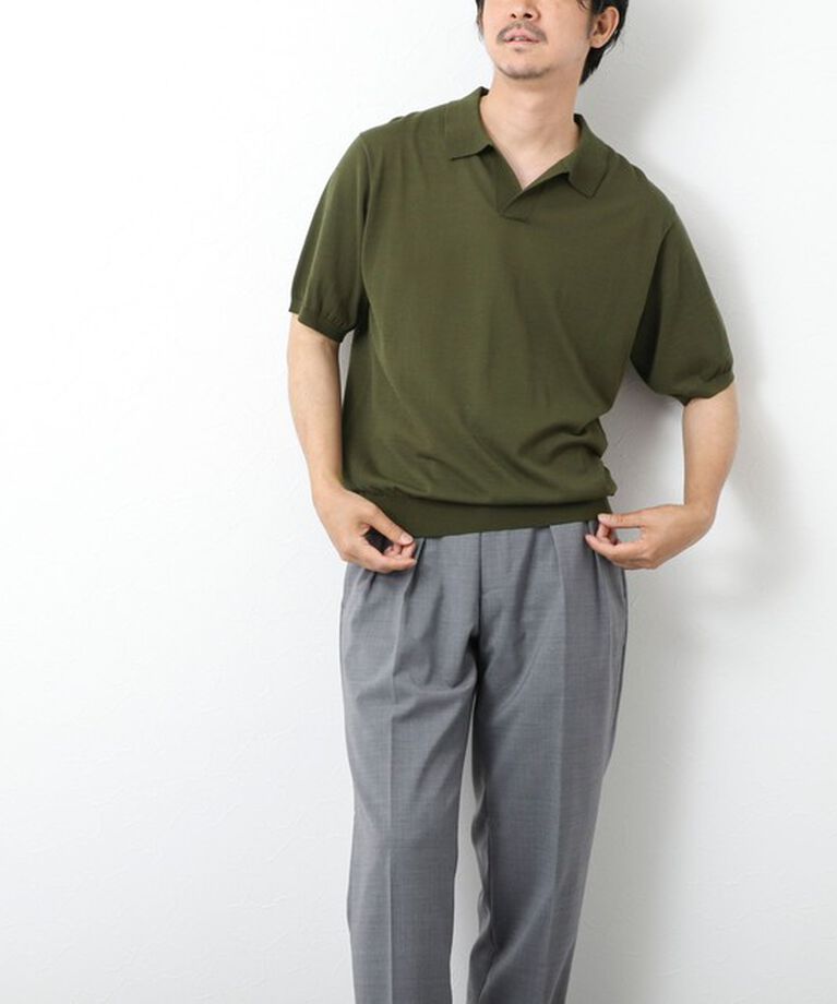 NOLLEY'S goodman「《PIMA COTTON》成型半袖 NSN スキッパーニットポロシャツ 25SS」|ポロシャツ|