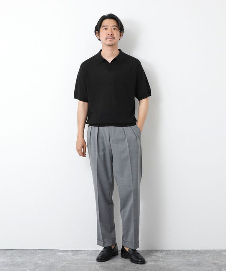 NOLLEY'S goodman「《PIMA COTTON》成型半袖 NSN スキッパーニットポロシャツ 25SS」|ポロシャツ|