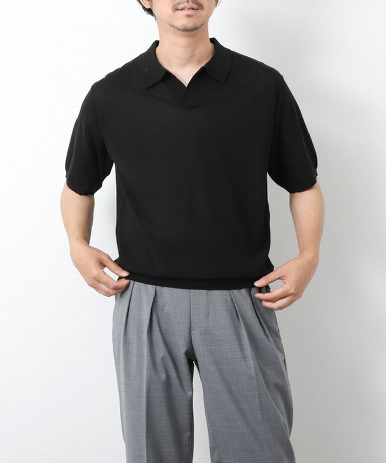 NOLLEY'S goodman「《PIMA COTTON》成型半袖 NSN スキッパーニットポロシャツ 25SS」|ポロシャツ|