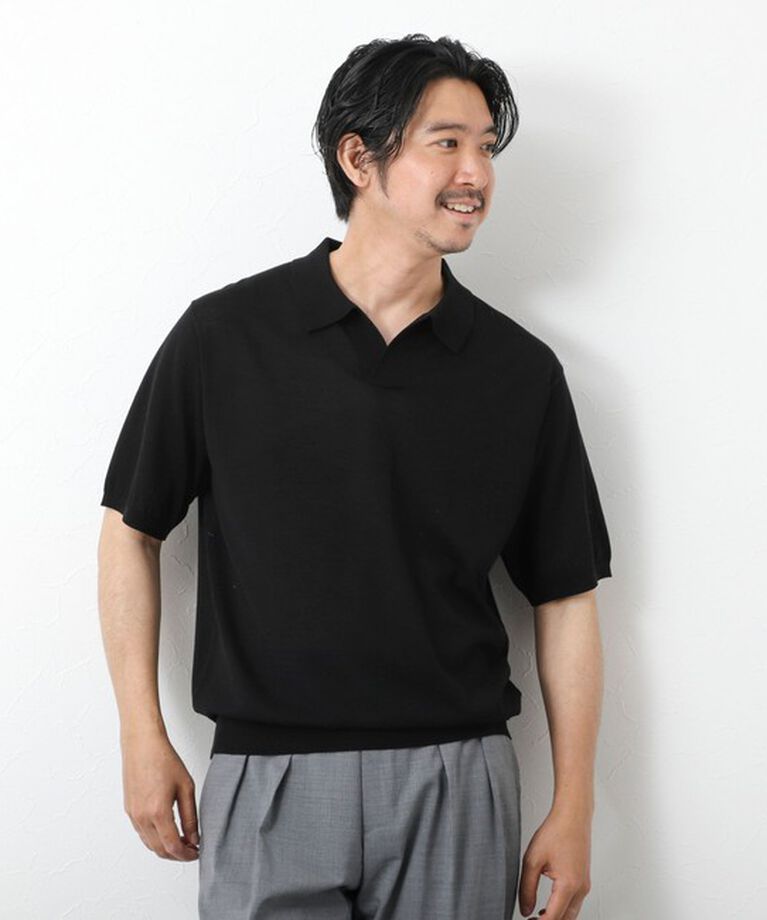NOLLEY'S goodman「《PIMA COTTON》成型半袖 NSN スキッパーニットポロシャツ 25SS」|ポロシャツ|