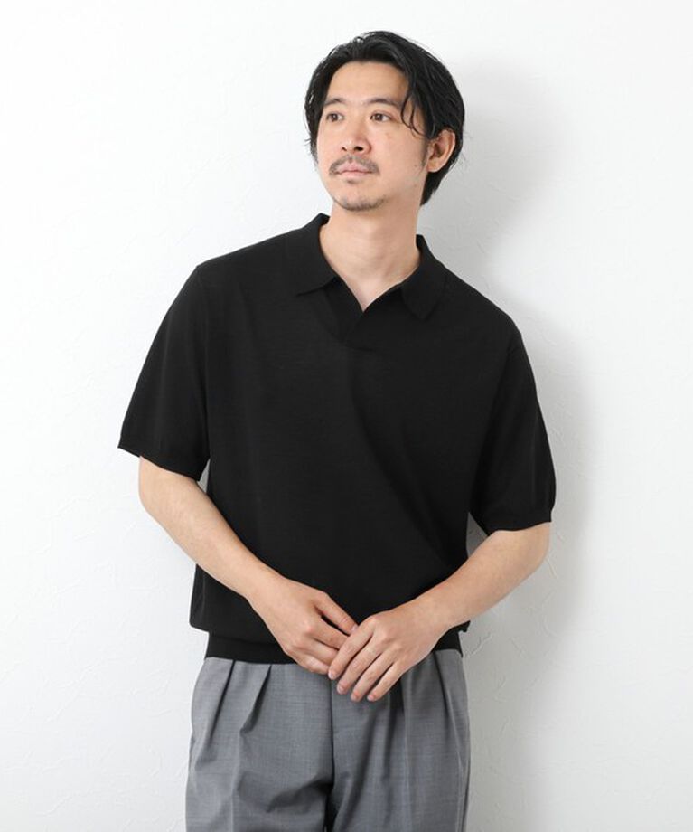 NOLLEY'S goodman「《PIMA COTTON》成型半袖 NSN スキッパーニットポロシャツ 25SS」|ポロシャツ|