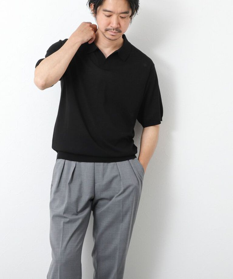 NOLLEY'S goodman「《PIMA COTTON》成型半袖 NSN スキッパーニットポロシャツ 25SS」|ポロシャツ|
