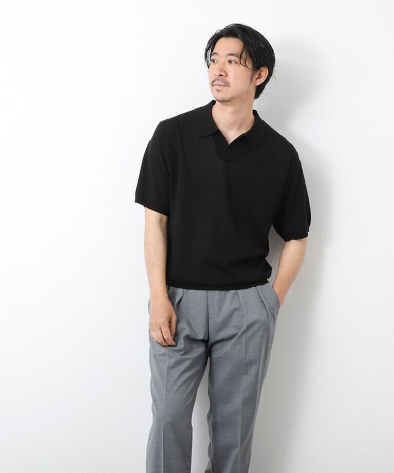 NOLLEY'S goodman「《PIMA COTTON》成型半袖 NSN スキッパーニットポロシャツ 25SS」|ポロシャツ|