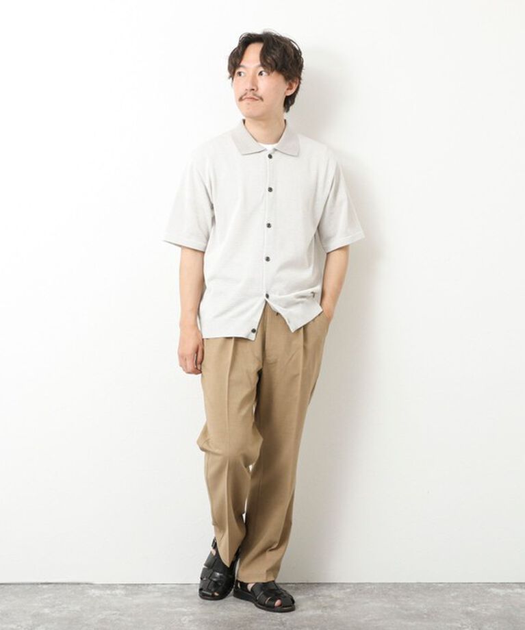NOLLEY'S goodman「【SIX FUNCTIONS】ウォッシャブル コースボーダーニットシャツ 25SS」|ニット・セーター|