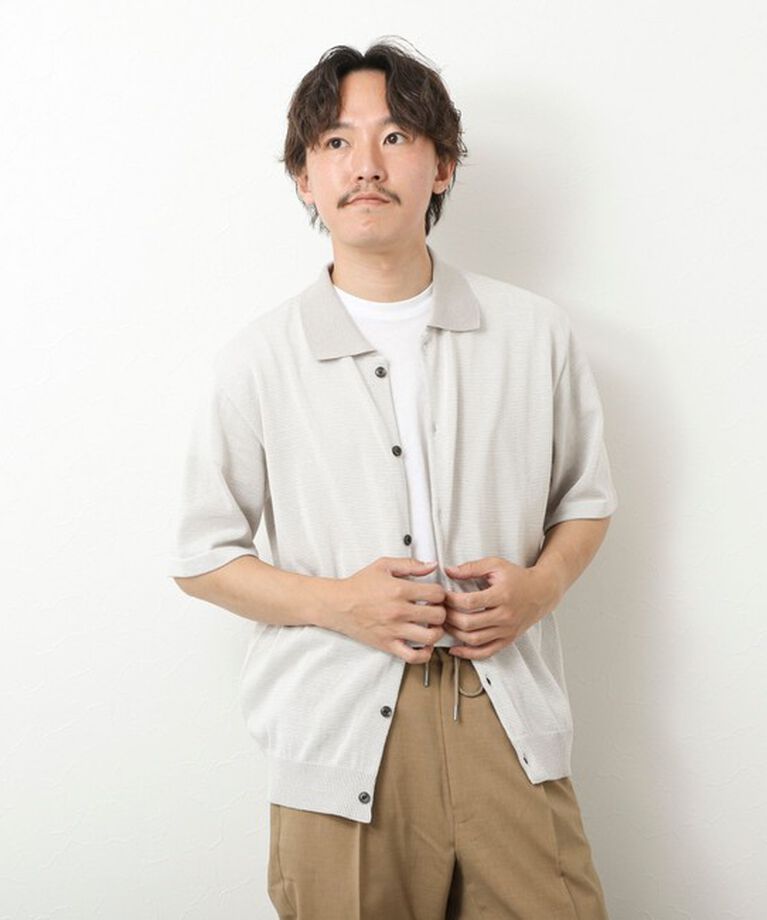 NOLLEY'S goodman「【SIX FUNCTIONS】ウォッシャブル コースボーダーニットシャツ 25SS」|ニット・セーター|