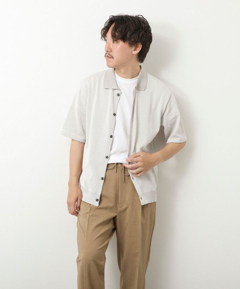 NOLLEY'S goodman「【SIX FUNCTIONS】ウォッシャブル コースボーダーニットシャツ 25SS」|ニット・セーター|