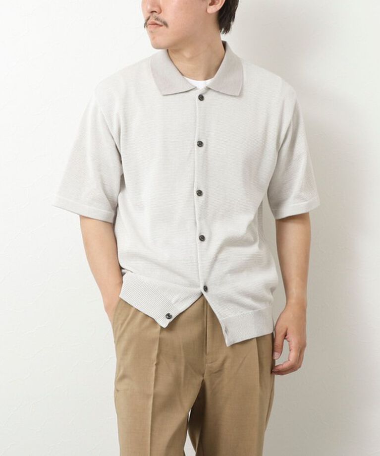 NOLLEY'S goodman「【SIX FUNCTIONS】ウォッシャブル コースボーダーニットシャツ 25SS」|ニット・セーター|
