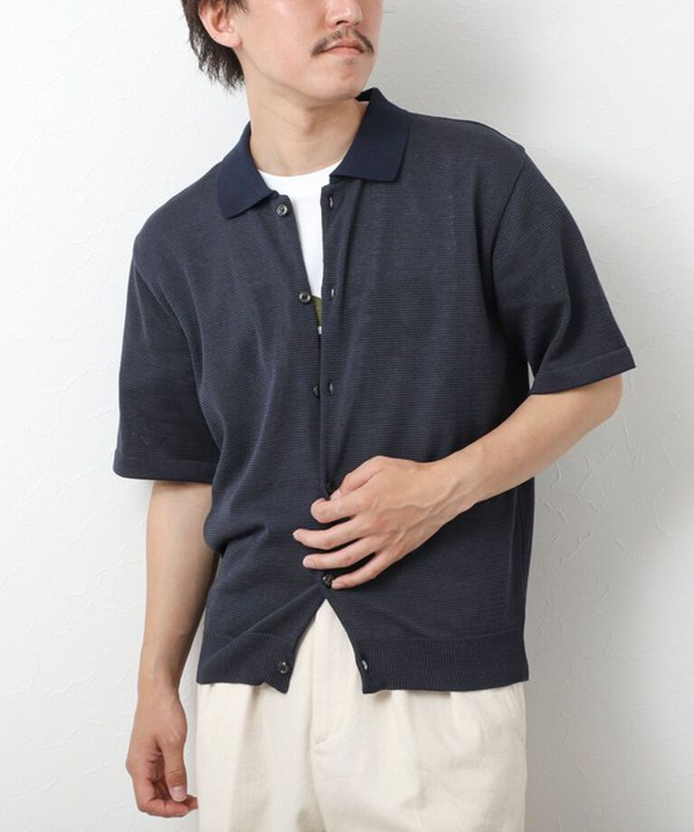 NOLLEY'S goodman「【SIX FUNCTIONS】ウォッシャブル コースボーダーニットシャツ 25SS」|ニット・セーター|