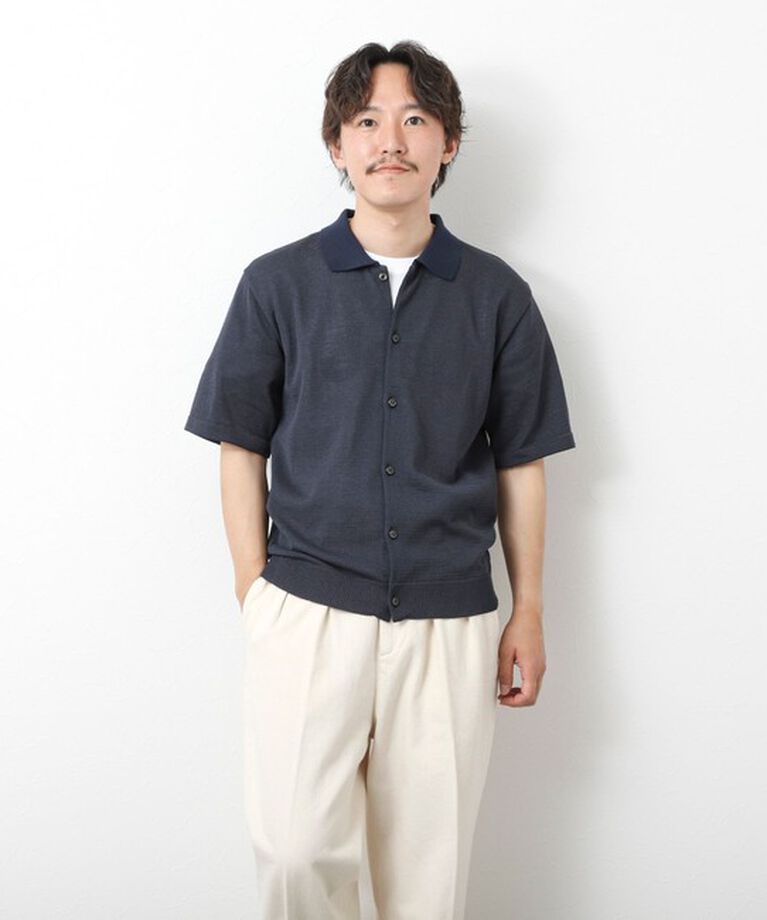 NOLLEY'S goodman「【SIX FUNCTIONS】ウォッシャブル コースボーダーニットシャツ 25SS」|ニット・セーター|