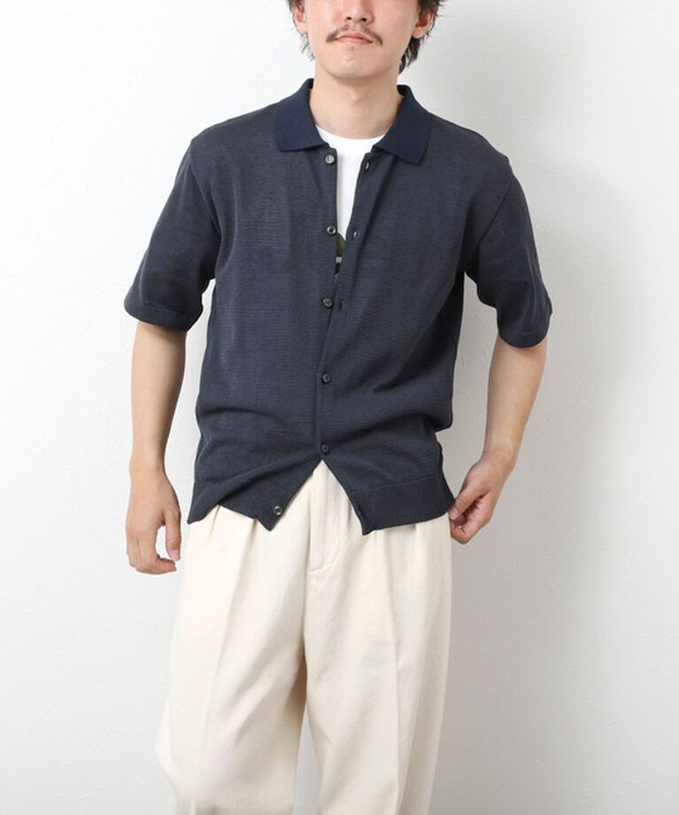 NOLLEY'S goodman「【SIX FUNCTIONS】ウォッシャブル コースボーダーニットシャツ 25SS」|ニット・セーター|