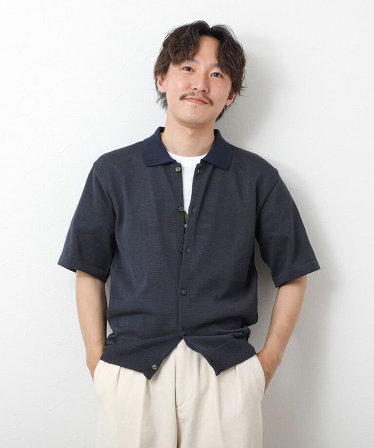 NOLLEY'S goodman「【SIX FUNCTIONS】ウォッシャブル コースボーダーニットシャツ 25SS」|ニット・セーター|