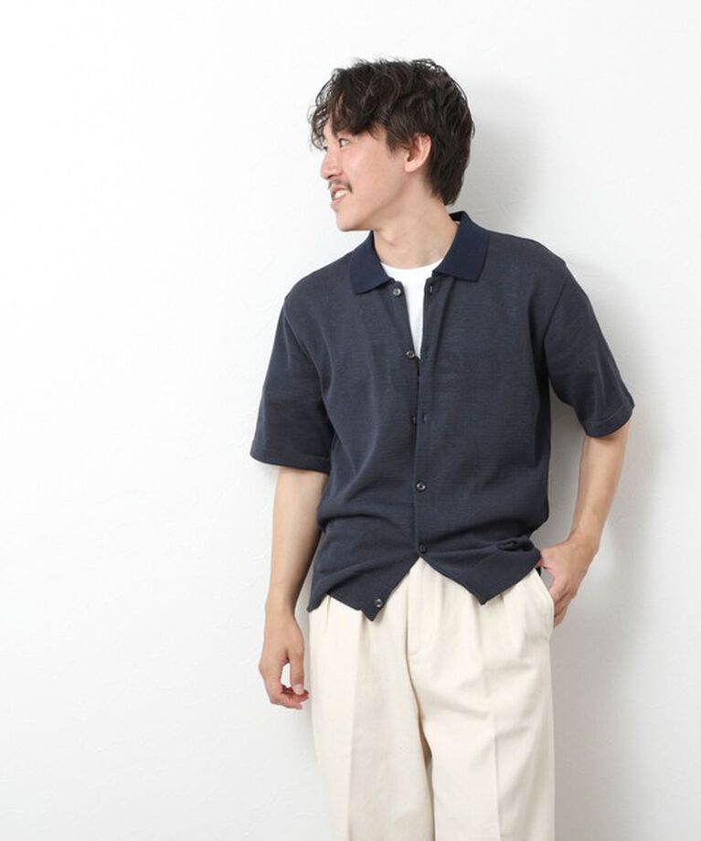 NOLLEY'S goodman「【SIX FUNCTIONS】ウォッシャブル コースボーダーニットシャツ 25SS」|ニット・セーター|