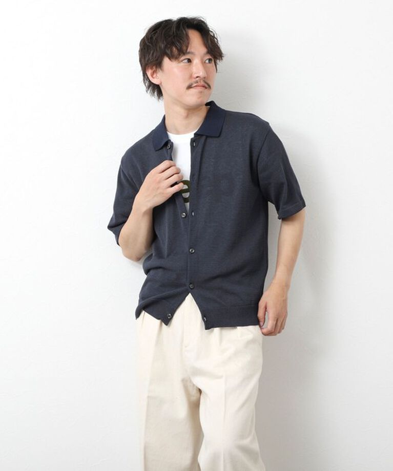 NOLLEY'S goodman「【SIX FUNCTIONS】ウォッシャブル コースボーダーニットシャツ 25SS」|ニット・セーター|