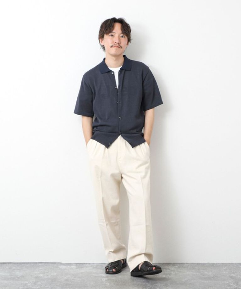 NOLLEY'S goodman「【SIX FUNCTIONS】ウォッシャブル コースボーダーニットシャツ 25SS」|ニット・セーター|