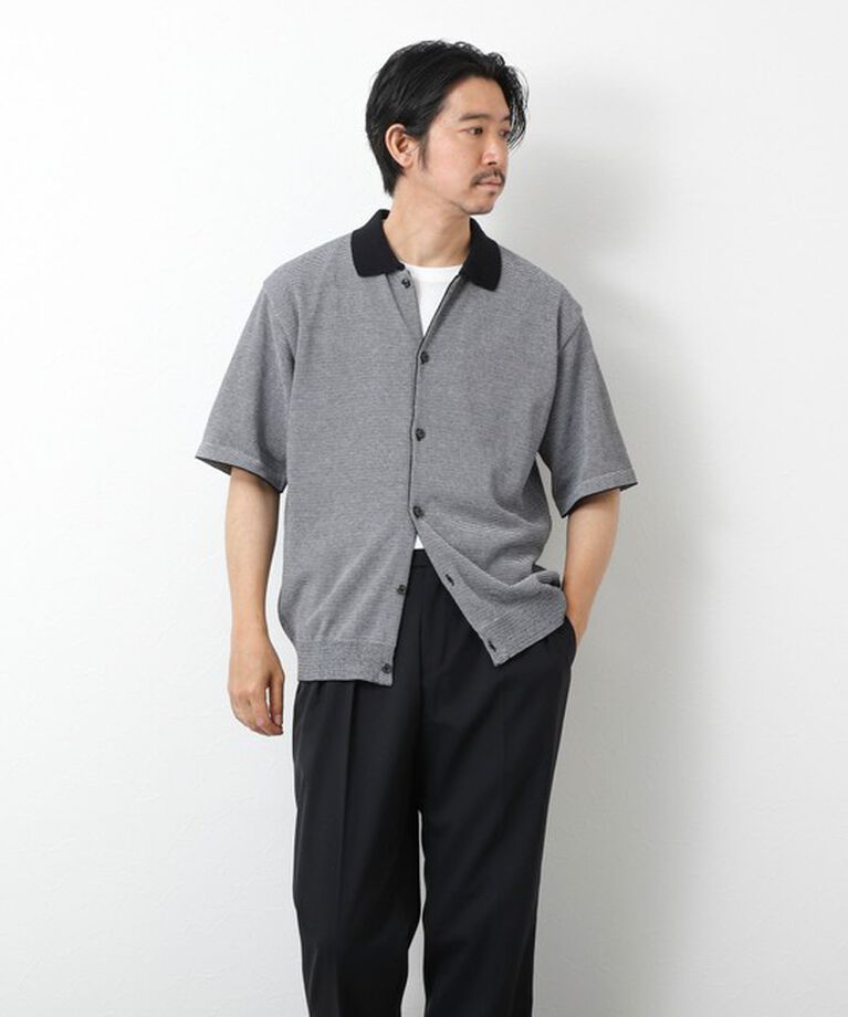 NOLLEY'S goodman「【SIX FUNCTIONS】ウォッシャブル コースボーダーニットシャツ 25SS」|ニット・セーター|