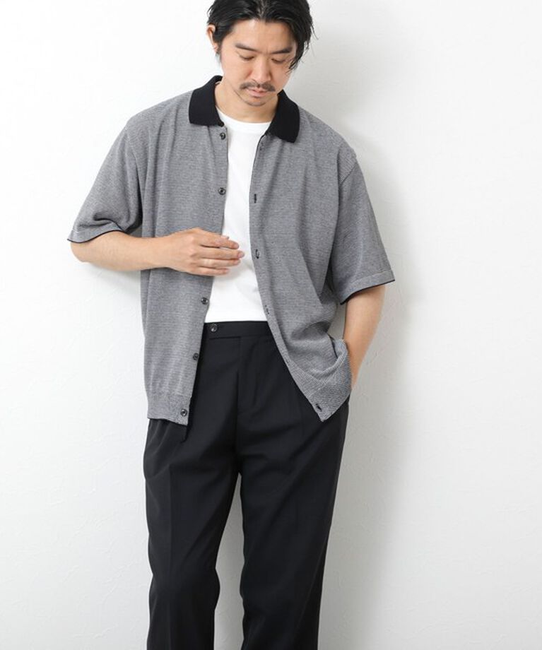 NOLLEY'S goodman「【SIX FUNCTIONS】ウォッシャブル コースボーダーニットシャツ 25SS」|ニット・セーター|