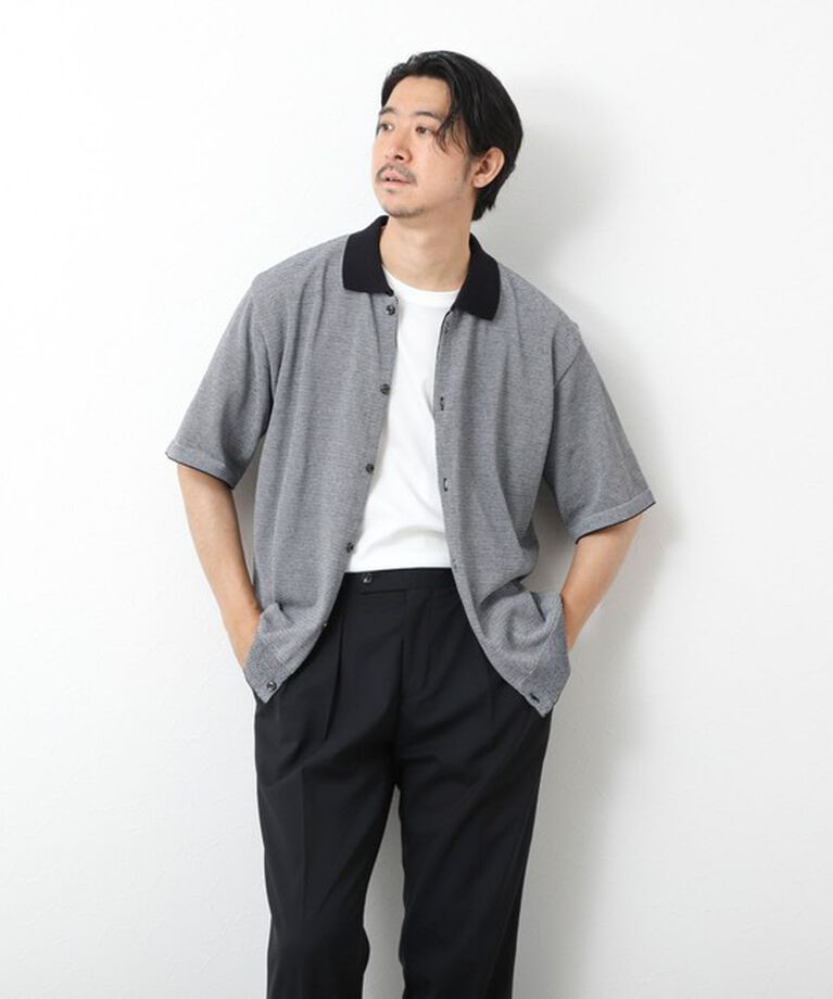 NOLLEY'S goodman「【SIX FUNCTIONS】ウォッシャブル コースボーダーニットシャツ 25SS」|ニット・セーター|