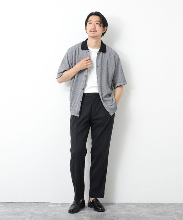 NOLLEY'S goodman「【SIX FUNCTIONS】ウォッシャブル コースボーダーニットシャツ 25SS」|ニット・セーター|