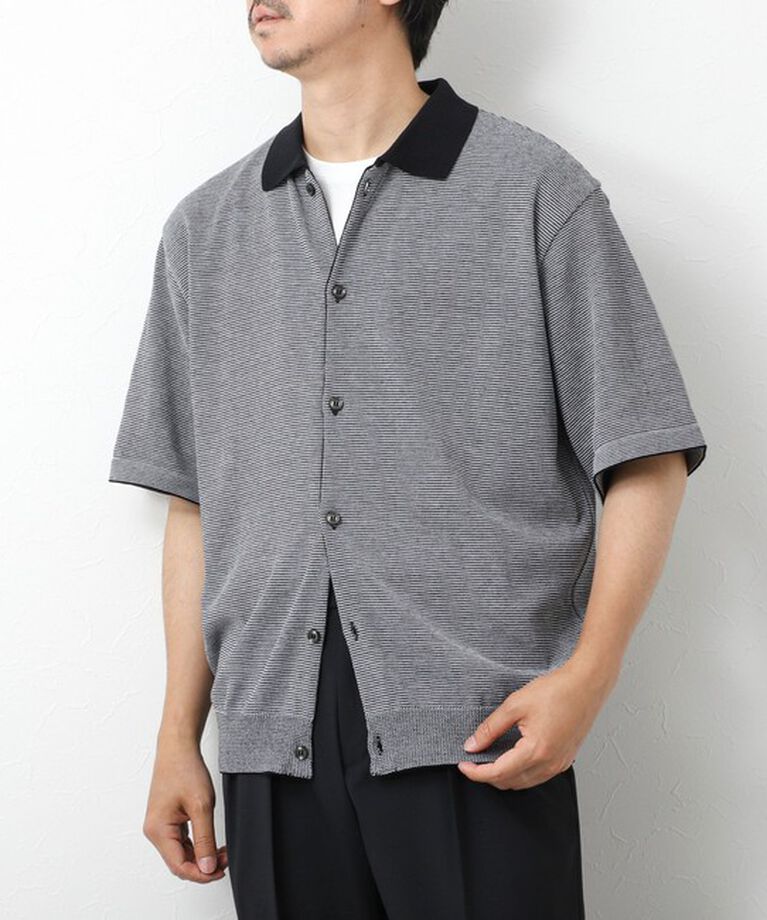 NOLLEY'S goodman「【SIX FUNCTIONS】ウォッシャブル コースボーダーニットシャツ 25SS」|ニット・セーター|