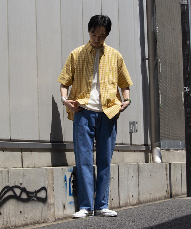 GLOSTER「【GLOSTER/グロスター】チェック半袖シャツ ボタンダウン ワンポイントロゴ刺繍入り」|シャツ・ブラウス|