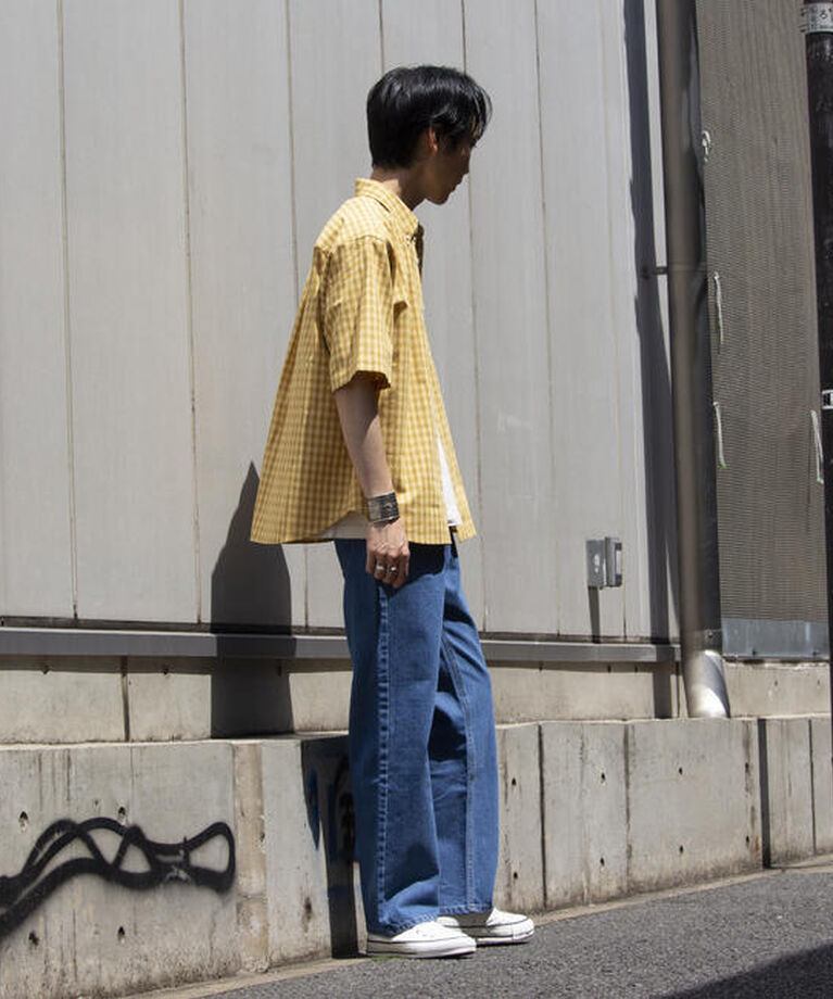 GLOSTER「【GLOSTER/グロスター】チェック半袖シャツ ボタンダウン ワンポイントロゴ刺繍入り」|シャツ・ブラウス|