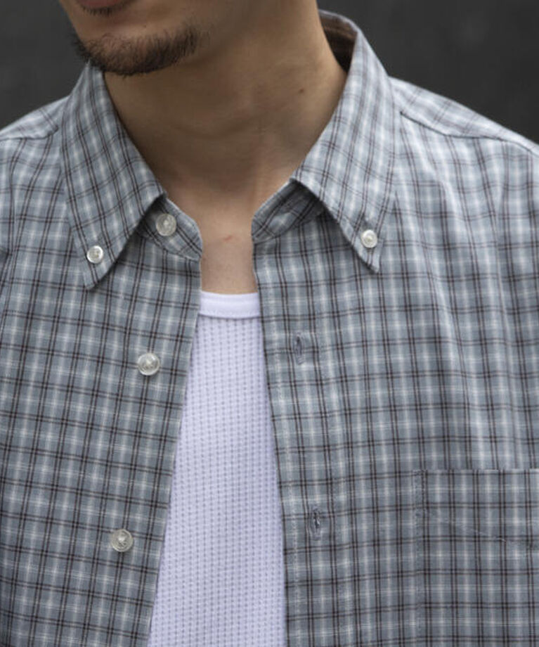GLOSTER「【GLOSTER/グロスター】チェック半袖シャツ ボタンダウン ワンポイントロゴ刺繍入り」|シャツ・ブラウス|