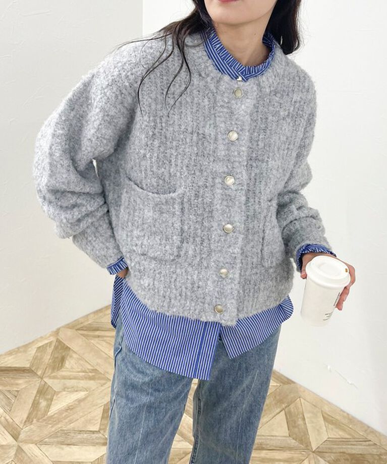 fredy emue「【GEVACO/ゲバコ】ループヤーンショートニットカーディガン」|カーディガン|