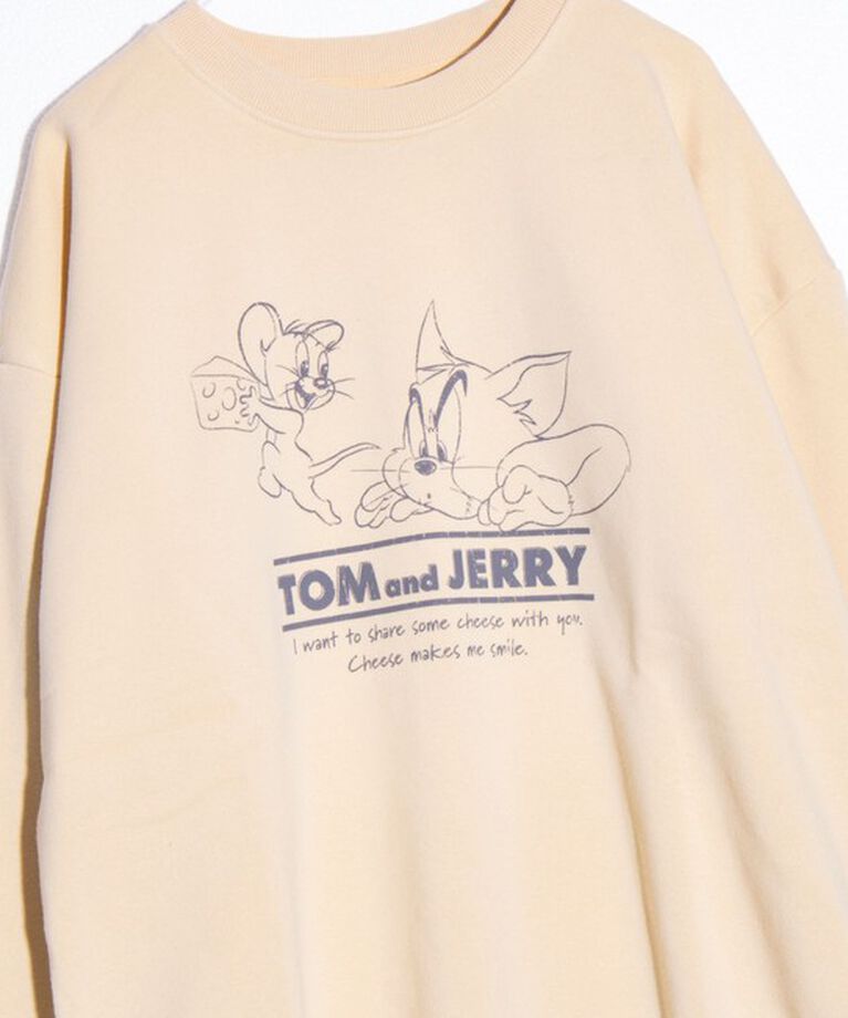 GLOSTER「限定展開【Disney】【Mickey】【TOM&JERRY】USED加工 クルーネックスウェット」|スウェット・ジャージ|アイボリー