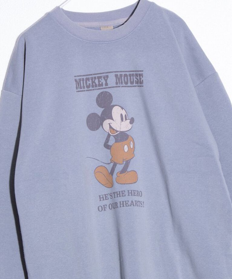 GLOSTER「限定展開【Disney】【Mickey】【TOM&JERRY】USED加工 クルーネックスウェット」|スウェット・ジャージ|サックス