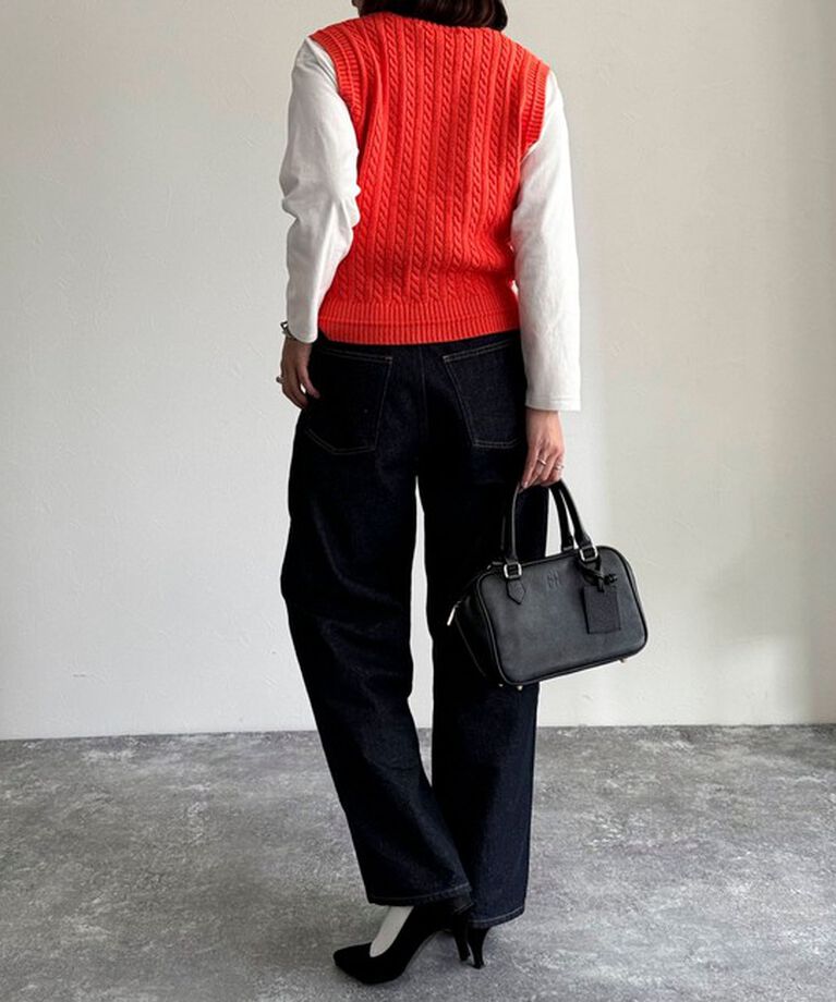 fredy emue「FR刺繍ケーブル柄ニットベスト」|ベスト・ジレ|