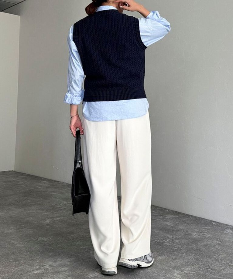 fredy emue「FR刺繍ケーブル柄ニットベスト」|ベスト・ジレ|