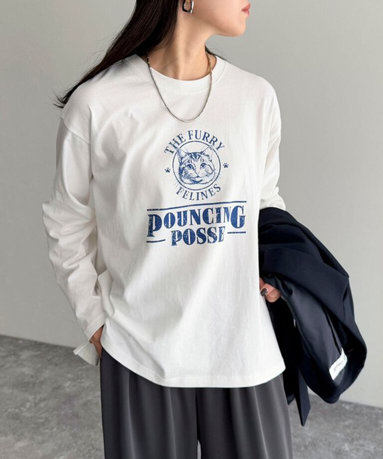 fredy emue「CATプリントロンTシャツ」|Tシャツ・カットソー|