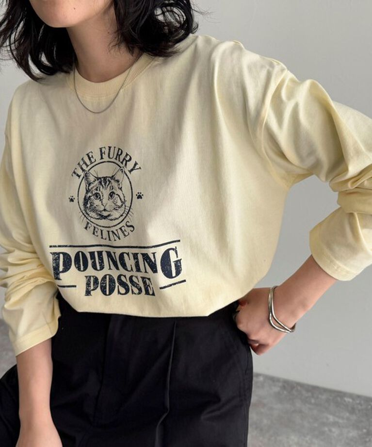 fredy emue「CATプリントロンTシャツ」|Tシャツ・カットソー|イエロー