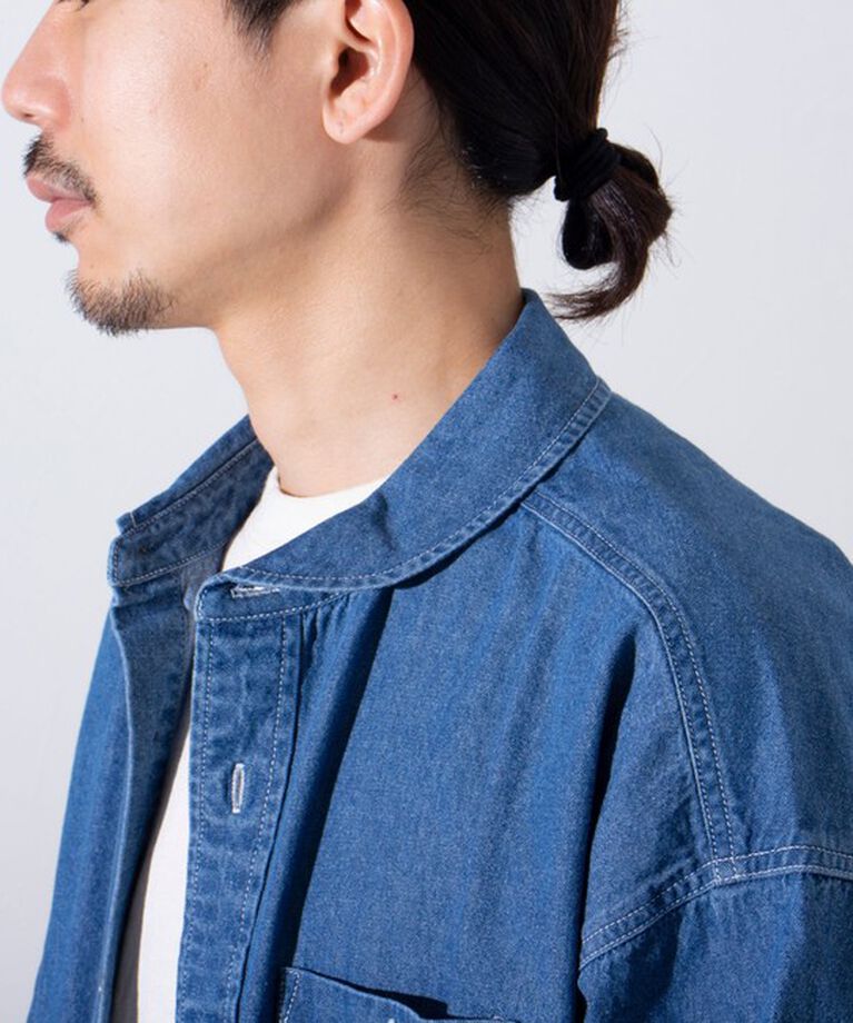 GLOSTER「【GEVACO/ゲバコ】6.5オンス デニムショールカラーワークシャツ カバーオール」|シャツ・ブラウス|